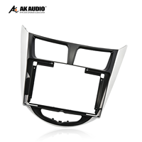 Cubierta de Tablero de Instrumentos de Plástico ABS+PC para Hyundai Verna I25 Accent 2010-2014, Marco de Control Central Moderno para Automóvil de 9 Pulgadas, Radio con Sistema Android