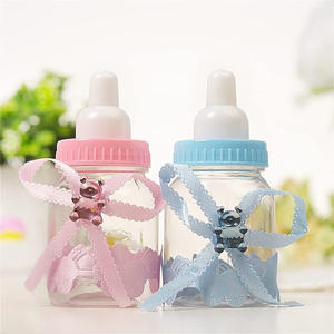 Mini bouteille boîte-cadeau de bonbons pour bébé douche nouveau-né baptême fête d'anniversaire-garçons et filles décoratif mangeoire Style conteneur - Product Image 5