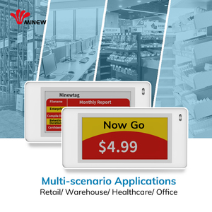 MinewTag 2.1inch 4 Color BWRY Slim Shelf Labels 2.13'' Eink Digital <strong>Price</strong> Tag <strong>E</strong>-<strong>paper</strong> Screen Shelf <strong>Display</strong> Electronic Label - Product Image 6