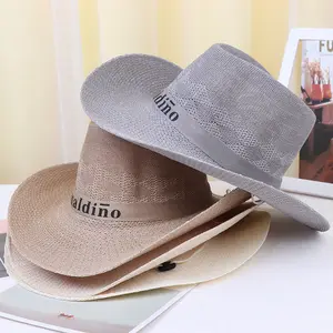 New Fashion Summer Casual Unisex Beach Sunscreen Large Brim Sun Hat Panama Straw Hat Caps