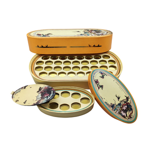 Linshi Nhà Máy Chuyên Nghiệp Tùy Chỉnh Sang Trọng Món Quà Giáng Sinh <span class=keywords><strong>Cookie</strong></span> Sô Cô La Marcaron Hình Dạng Hình Bầu Dục Giấy Bao Bì Hộp Với Logo - Product Image 1