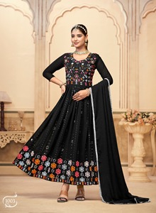Robes de festival en fausse georgette de créateur avec dupatta avec broderie lourde vêtements indiens et pakistanais robe de mariée - Product Image 6