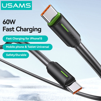 USAMS kabel data pengisi daya Cepat portabel, pengisi daya usb mikro Tipe c UNTUK Iphone Airpords Speaker