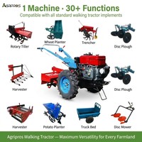 Tracteur à chenilles 8-22HP avec moteur diesel, motoculteur multifonctionnel pour petites exploitations et terrains en pente, mini-tracteur avec démarrage électrique