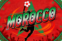 Drapeau de football personnalisé Maroc 90*150 cm, impression numérique, nouveau design, 3*5 pieds, rond