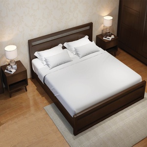 Meubles de chambre à coucher modernes et simples de style nordique, lits en bois, cadre de lit - Product Image 3