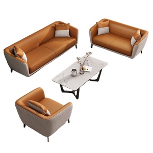 Bán Buôn Nội Thất Sofa Văn Phòng Khung Gỗ Văn Phòng Bộ Sofa Da 1 + 2 + 3 Ghế Sofa Đồ Nội Thất Phòng Khách Với Bàn Cà Phê - Product Image 1