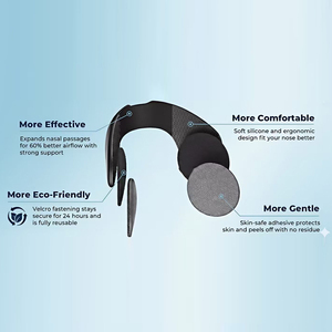 Dilatatore Nasale in Silicone Riutilizzabile con <span class=keywords><strong>Velcro</strong></span> e Strisce Adesive per il Sonno e il Supporto Respiratorio Sportivo - Kit Iniziale - Product Image 4