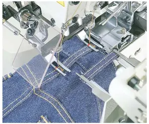 Gebruikt Goede Staat JukiMOL-254 Automatische Dubbele Naald Riem Loop Bevestigen Industriële Naaimachine