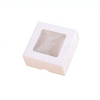 Cajas de Cartón Cuadradas Blancas para Panadería, Desechables, con Relieve, Reciclables, 10 x 10 x 5, 12 Pulgadas, para Empacar Pasteles, con Ventana, para Regalos y Alimentos