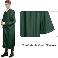 Robe de graduation vert forêt mat, robe de chorale pour lycée et université, robe de juge d'église, costume, personnalisation 100% possible