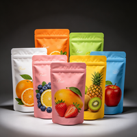 Emballage en sachet plastique personnalisé avec motif de fruits, sachet refermable de qualité alimentaire pour fruits secs