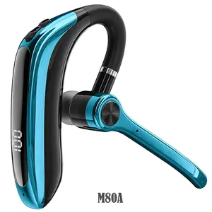 M80A New Single Ear Blue-tooth Cell Phone Headsets V5.3 Handsfree Wireless Earpiece with ENC Noise Cancellation for iOS Android