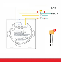 4 Gang pas de fil neutre seulement interrupteur tactile interrupteur mural panneau UE interrupteur à écran tactile 1 voie 1/2/3 Gang Wifi RF433Mhz