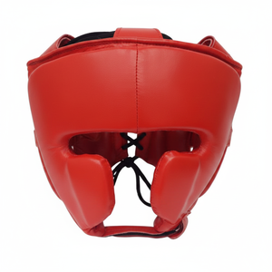 Casco de Boxeo de Media Cara Ajustable de Cuero Sintético PU de Alta Calidad con Doble Logotipo Personalizado y Etiqueta Tejida - Product Image 2