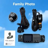 Perekam Video Dashcam 5-lensa 5-saluran Model Baru 360 Derajat Ekspor Layar IPS HD 2K Kamera Kotak Hitam Mobil Super Night Vision