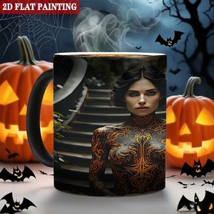 Color Changing Mug 11oz Frosted Black <b>Ceramic</b> Heat Sensitive Coffee Tea <b>Cup</b> - Product Image 6