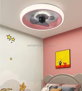 Pink Blue Grey Black Yellow Remote Control Fan Light LED Modern Children's Fan Light Ceiling Lamp LED Ceiling Fans