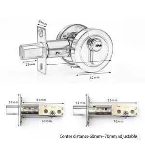 Pewter Finish entrada trava tubular Segurança Único Deadbolt porta Bloqueio com copo Interior