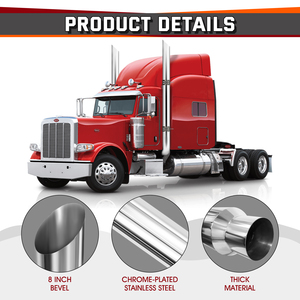 Nhà sản xuất tùy chỉnh miter 8 inch bán xe tải xả Chrome Stack cho peterbilt xả - Product Image 5