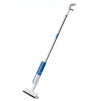 Serpillère de nettoyage de vitres double face avec raclette et brosse microfibre, pulvérisation d'eau 2 en 1 pour vitres et sols