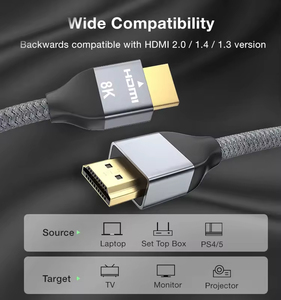 Câble <span class=keywords><strong>HDMI</strong></span> ULT-unite Chine en gros haute vitesse 1 mètre 2 mètres 3 mètres ultra flexible <span class=keywords><strong>certifié</strong></span> <span class=keywords><strong>premium</strong></span> 8K 1 mètre - Product Image 2