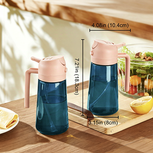 Bouteille pulvérisateur d'huile en verre sodocalcique écologique rose pêche, grande taille 2-en-1 pour barbecue - Product Image 5