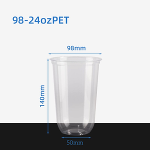 Bicchieri a U Personalizzati di Alta Qualità 98mm 12oz 16oz 24oz Bicchiere in Plastica Diametro 90mm Tazza per Matcha con Coperchio per Bevande - Product Image 5