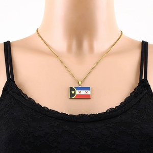 Collar con Colgante de Acero Inoxidable Chapado en Oro de 18K con Diseño de Bandera Dream L'Manberg, Venta al Por Mayor de Fábrica - Product Image 6