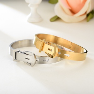Stainless Steel Belt Buckle <b>Bracelet</b> Adjustable Trendy High Quality Waterproof <b>for</b> Women Men <b>Couple</b> Party Wedding Wholesale - Product Image 2