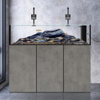 Aquarium sur pied en verre ultra-transparent avec pompes à eau et filtration par le fond, grand modèle pour la maison