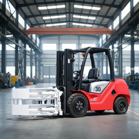 Forklift Diesel 3 Ton 4.5m 3 Stage Full Free Mast dengan Side Shifter, Forklift Hidrolik Kompak Bersertifikasi CE
