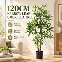 Arbre artificiel Schefflera en PE de 120 cm, résistant aux UV et ignifuge, pour Pâques et anniversaires, directement de l'usine, pour l'aménagement paysager domestique, écologique