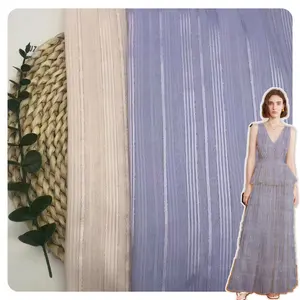 Shiny Chiffon Silver Stripe Stoff verkauft von Meter für Seiden schals Frauen Sommer Sheer Kleid Schal Mesh Shirt Schleier DIY