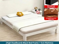 Sommier de lit en fer réglable moderne sans tête de lit, cadre de lit en métal blanc robuste pour chambre à coucher
