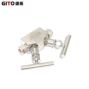 Vanne à aiguille double intégrée en acier inoxydable haute pression avec raccord de compression à double coupure - Product Image 2