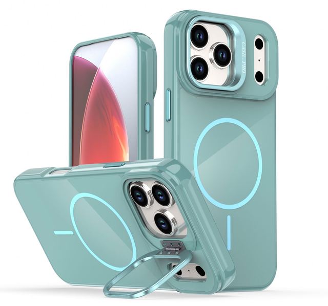 New Style Wireless Charging Magnetic Shockproof Cover Camera Stand Multi Color Translucent Phone Case For Iphone 17 Pro Max