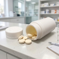 Vente d'usine 110ml Bouteille en plastique vide à large ouverture en PP blanc pour comprimés, capsules, huile de poisson, bonbons, médicaments, pilules, moules