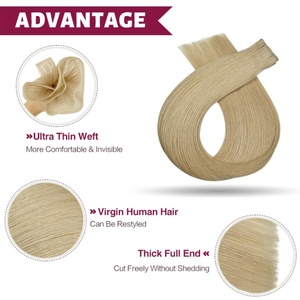 Extensiones de Cabello Virgen de Doble Trama de Color Gris, Suministro de Fábrica FH, Trama Plana y Delgada, Cabello Humano Europeo Liso, Venta al Por Mayor - Product Image 4