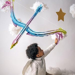 Ballon en aluminium arc-en-ciel dégradé en forme d'arc et de flèche, gonflable métallique pour la décoration de fêtes d'anniversaire et de jeux pour enfants - Product Image 4