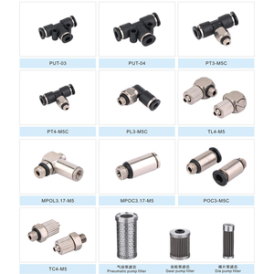 PC PU PT <span class=keywords><strong>PL</strong></span> PG connettore tubo rapido in ottone silenziatore pneumatico raccordi per tubi ad unione diritta raccordi rapidi per tubi dell'aria - Product Image 1