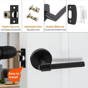 <span class=keywords><strong>Poignée</strong></span> de <span class=keywords><strong>porte</strong></span> moderne et contemporaine, design carré et fin, avec système de <span class=keywords><strong>d</strong></span>éverrouillage automatique, pour les portes de la maison, de la chambre à coucher, de la salle de bain, du couloir - Product Image 3