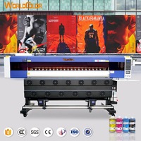 Mesin Printer UV Worldcolor 4Heads 1.8m, Printer UV Roll to Roll Inkjet dengan Head I3200, Sampel Gratis