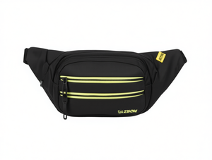 Borsa da uomo a quattro tasche in nylon a forma di barile con chiusura a cerniera per la vita quotidiana - Product Image 1