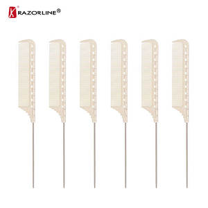 Venta al por mayor de peines de peluquería trenzados, peines de separación afilados con logotipo personalizado, peine de plástico resistente al calor, peine de cola de <span class=keywords><strong>rata</strong></span> de precisión a granel - Product Image 3