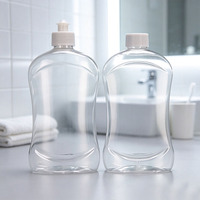 Bouteille d'emballage en plastique transparent PET OEM, bouteille de détergent à lessive, bouteilles de liquide vaisselle vides