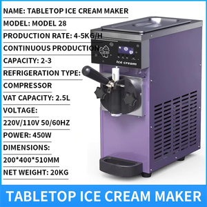 Máquina de Helado Suave Comercial de Sobremesa Totalmente Automática, Máquina de Helado de un Solo Sabor de Acero Inoxidable para Restaurante/Cafetería - Product Image 6
