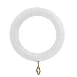 Anello in legno semplice con occhiello 29x45 mm. Bianco - Product Image 1