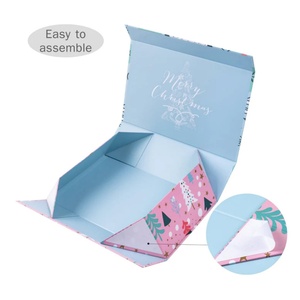 Customizable <b>Magnetic</b> Foldable Recyclable Christmas Themed <b>Socks</b> Packaging Custom Logo Embossing Matt Lamination Colorful - Product Image 2