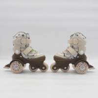 Patins à roulettes en ligne réglables pour enfants, pour débutants, coque en PE, doublure en maille de velours, roues arrière lumineuses en PVC, roulements ABEC-7, PVC
